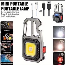 MINI TORCIA LED POTENTE  FARO LAVORO PUNTERUOLO BATTERIA RICARICABILE GIRAVITE