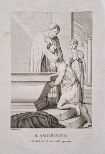 Ambrogio milano incisione - s.,