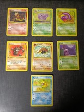 Lotto 7 Carte Pokemon Vintage Set Fossil Italiano Prima Edizione wizard A15