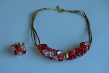Parure Set Collana Anello Orig. Murano Gioiello Vetro Pezzo Unico Fatto a Mano