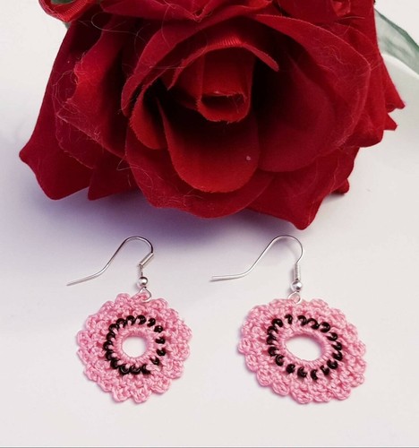 Orecchini rosa fiore - rosa,