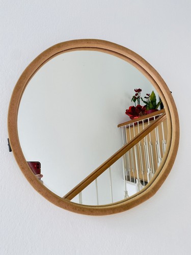 Specchio tondo legno rivestito - specchio,