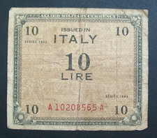 10 AM lire 1943 Allied Military Currency Serie 1943 MONOLINGUA