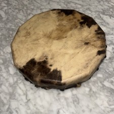 Tamburo a mano in pelle grezza stile nativi americani, 13 pollici.