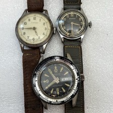 Lotto OROLOGIO DA POLSO ROTTO Cimer Modera Militare Spartano Diver World - solo ricambi