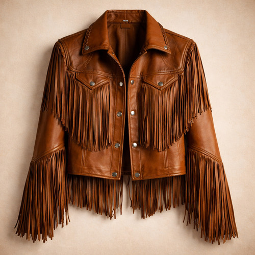 Giacca con frange - ,, materiale