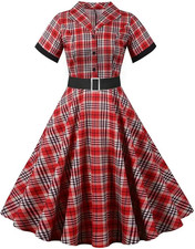 Abito Con Stampa Scozzese Con