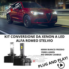 KIT COPPIA LAMPADE D3S LED DA XENON A LED 6000K BIANCO PER ALFA ROMEO STELVIO