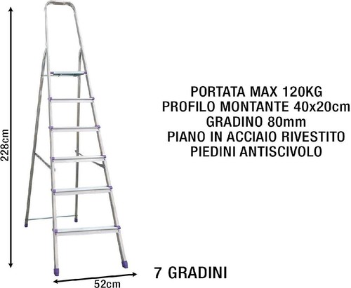 Scala alluminio gradini - 7,