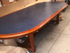 Tavolo riunione scrivania pranzo epoca pelle mogano inglese Vittoriano 330cm