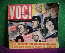 RIVISTA CON DISCO "VOCI STORICHE ANNO 1° NUMERO 1, CON DISCORSO DI MUSSOLINI.