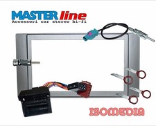 MASCHERINA RADIO DUE DIN FORD KUGA 2008 A 2012 + CONNETTORI ISO. COLORE SILVER