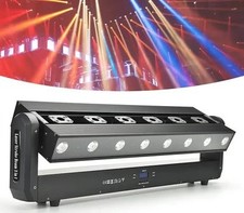 Barra 8 LED Motorizzata 3in1 Strobo Testa Rotante da Palcoscenico 200W RGBW