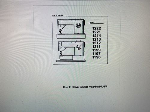 Pfaff 1199 manual - 1199,