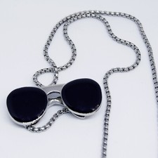 Collana in acciaio Collana con ciondolo occhiali da sole, per uomo e donna