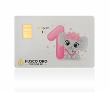 FUSCO ORO LINGOTTO  1 GRAMMO  1° BAMBINA ORO PURO 24KT  999.9   NUOVO IN BLISTER