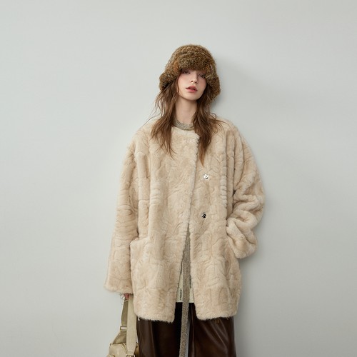 Cappotto donna visone velluto