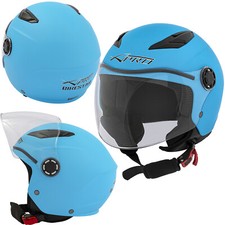 Casco Scooter Moto Ragazzo Bambino Protettivo ECE 22 06 Azzurro Opaco