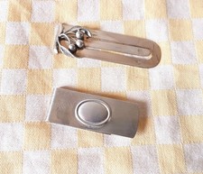 SET 2 fermasoldi banconote lisci graffetta vintage in argento 800 da collezione