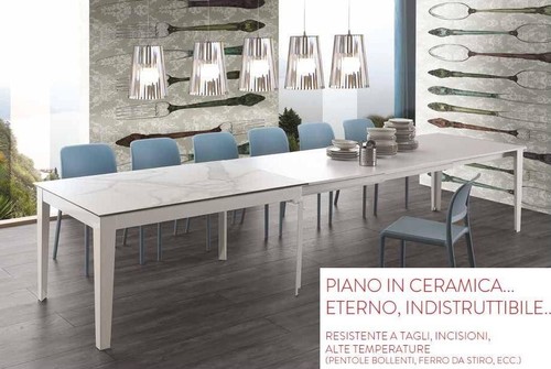 Tavolo con piano ceramicato - tavolo,