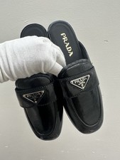 Prada mules in pelle spazzolata taglia 38 EU 8 US autentico