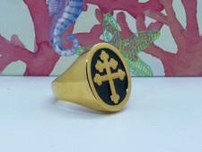 ANELLO CROCE LORENA ARGENTO 925 DORATURA A SPESSORE  