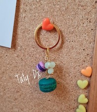 PORTACHIAVI MACARON VIOLA E VERDE  h 7,5 cm  art.2627