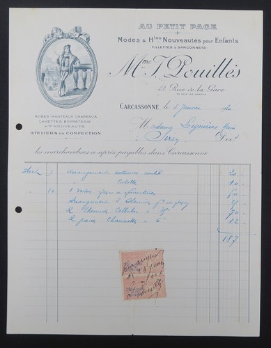 Facture 1920 carcassone - 1920,