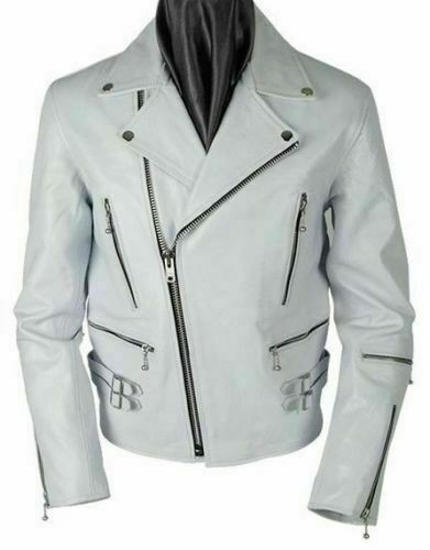 Giacca motociclista bianca - giacca,