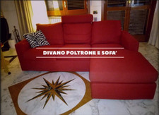 Divano Poltrone e Sofa - 3 posti - Rosso - Angolare