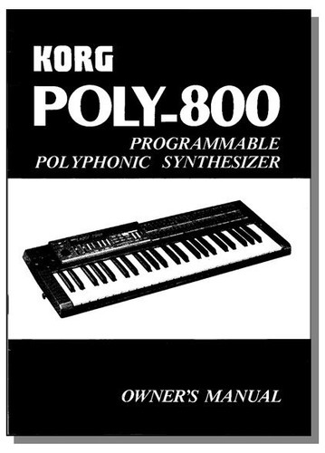 Korg poly 800 - poly-800, manuale