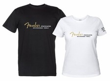 Maglietta Tributo Fender Stratocaster ispirata logo Vintage della Chitarra Rock