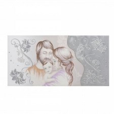 quadri capezzali Quadro Sacra Famiglia con sfondo gerani argento Idee regalo