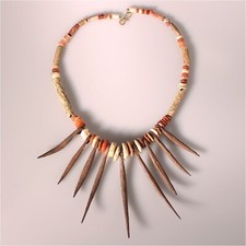 13839 Vecchio Collana Con Antico Steinperlen E Dogon Ferro per Collettore