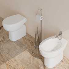 Sanitari bagno A TERRA tradizionale VASO WC, COPRIVASO sedile, BIDET Venezia