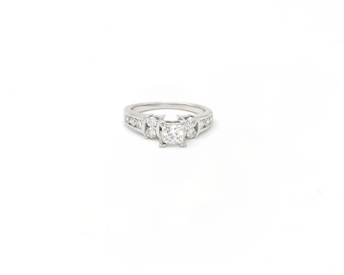 Anello oro platino con - e,