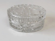 Scatola - Biscottiera - Centrotavola ovale con coperchio cristallo di Bohemia