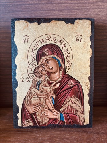 Icona bizantina madonna con - bizantina,