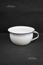 Catino In Latta Due Leoni Smaltato Bianco Diametro 21,5cm