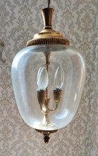 Lampadario lampada da soffitto anni 50 a bolla di vetro e ottone