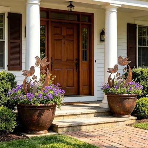 Ornamento con uccelli fiori - e,