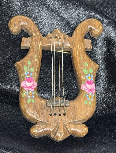 Spilla vintage legno fatta - legno,