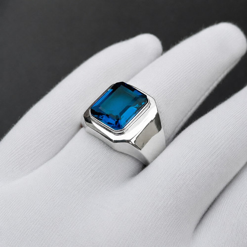 Anello uomo zaffiro blu - zaffiro,