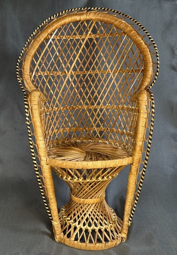 Sedia vintage vimini pavone