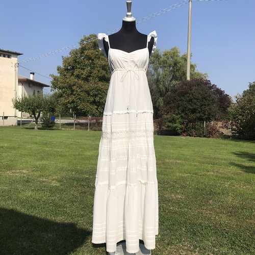 Abito bianco lungo vestito - abito,