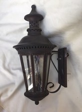 Vecchia applique RAME da parete esterna veranda carrozza carrozza luce lanterna