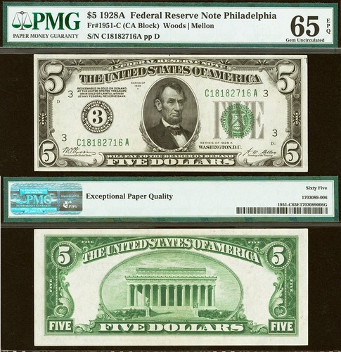 1928a banconota dollari - 1928a, 5