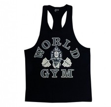 World Gym Allenamento Canotta Racerback Bodybuilding Abbigliamento Palestra - W310