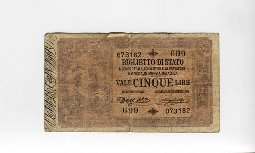 Banconota lire effige - banconota, 5