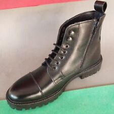 STIVALI UOMO pelle  anfibi militari nero classico   ITALIA VF